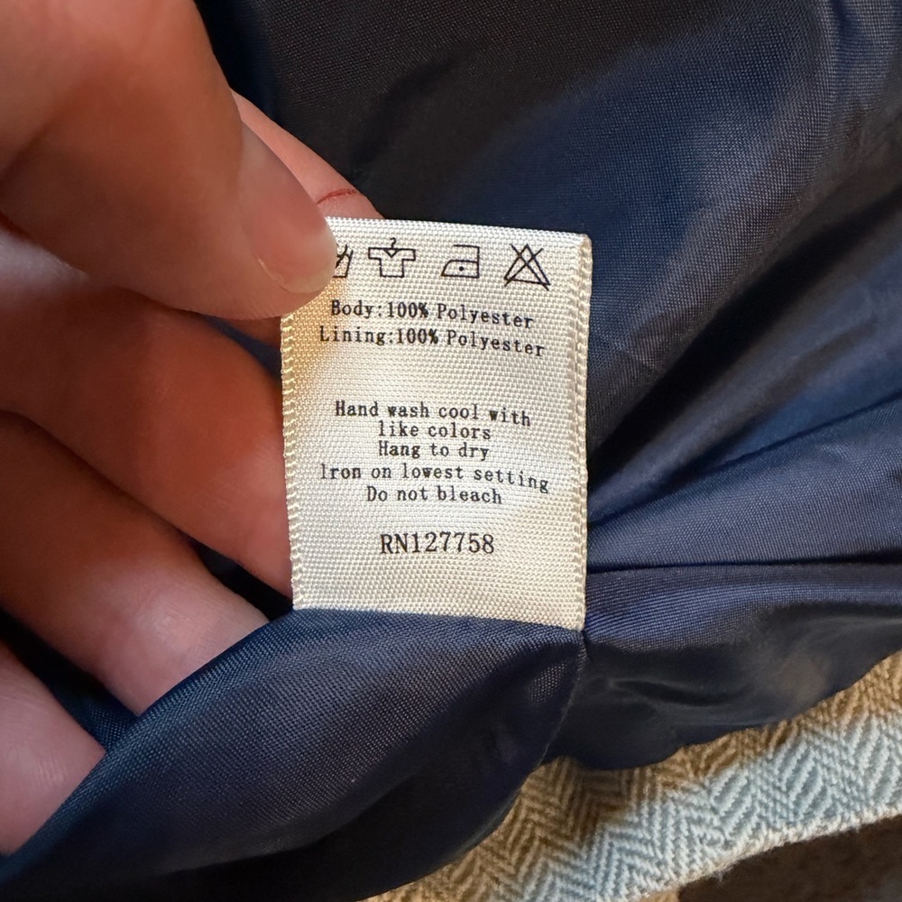 Mural Herringbone Navy Lined Suit Jacket - Picture 5 of 5